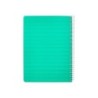Cuaderno espiral liderpapel din a5 pautaguia tapa plastico 80h 90gr cuadro pautado 3 mm con margen color verde