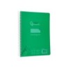 Cuaderno espiral liderpapel din a5 pautaguia tapa plastico 80h 90gr cuadro pautado 3 mm con margen color verde