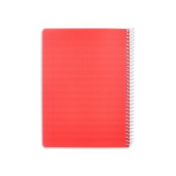 Cuaderno espiral liderpapel din a5 pautaguia tapa plastico 80h 90gr cuadro pautado 3 mm con margen color rojo