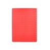 Cuaderno espiral liderpapel din a5 pautaguia tapa plastico 80h 90gr cuadro pautado 3 mm con margen color rojo