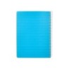 Cuaderno espiral liderpapel din a5 pautaguia tapa plastico 80h 90gr cuadro pautado 3 mm con margen color azul