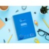 Cuaderno espiral liderpapel din a5 pautaguia tapa plastico 80h 90gr cuadro pautado 3 mm con margen color azul