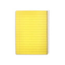 Cuaderno espiral liderpapel din a5 pautaguia tapa plastico 80h 90gr cuadro pautado 3 mm con margen color amarillo