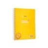 Cuaderno espiral liderpapel din a5 pautaguia tapa plastico 80h 90gr cuadro pautado 3 mm con margen color amarillo