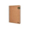 Cuaderno espiral liderpapel din a5 ecouse tapa cartulina kraft contracolada 120h papel 100% reciclado 80 gr liso