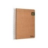 Cuaderno espiral liderpapel din a5 ecouse tapa cartulina kraft contracolada 120h papel 100% reciclado 80 gr liso