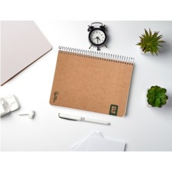 Cuaderno espiral liderpapel din a5 ecouse tapa cartulina kraft contracolada 120h papel 100% reciclado 80 gr liso