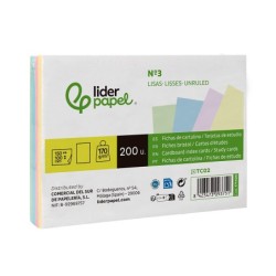 Tarjeta liderpapel para estudiar lisa cartulina de colores 170 gr/m2 100x150mm paquete de 200 unidades