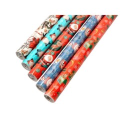 Papel de regalo liderpapel navidad rollo ancho 70 cm longitud 2 mt gramaje 60 gr diseños surtidos c-2024