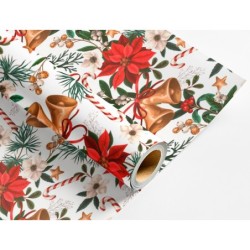 Papel de regalo liderpapel navidad rollo ancho 70 cm longitud 2 mt gramaje 60 gr diseños surtidos c-2024