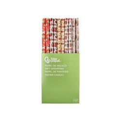 Papel de regalo liderpapel navidad rollo ancho 70 cm longitud 2 mt gramaje 60 gr diseños surtidos b-2024
