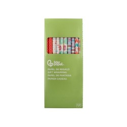 Papel de regalo liderpapel todo año rollo ancho 70 cm longitud 2 mt gramaje 60 gr diseños surtidos c-2024