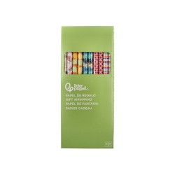 Papel de regalo liderpapel todo año rollo ancho 70 cm longitud 2 mt gramaje 60 gr diseños surtidos b-2024