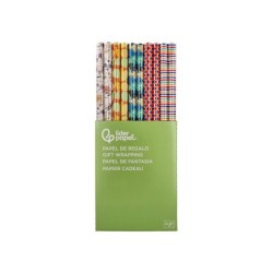 Papel de regalo liderpapel todo año rollo ancho 70 cm longitud 2 mt gramaje 60 gr diseños surtidos b-2024