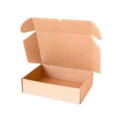 Caja automontable q-connect para e-commerce y regalo carton reciclado canal simple 3 mm kraft 430x320x150 mm