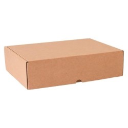 Caja automontable q-connect para e-commerce y regalo carton reciclado canal simple 3 mm kraft 430x320x150 mm