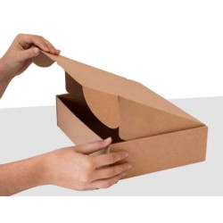 Caja automontable q-connect para e-commerce y regalo carton reciclado canal simple 3 mm kraft 430x320x150 mm