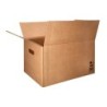 Caja para embalar q-connect americana con fondo automaticoy asas carton canal simple 5 mm color kraft 425x300x200 mm