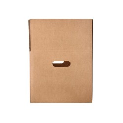 Caja para embalar q-connect americana con fondo automaticoy asas carton canal simple 5 mm color kraft 425x300x200 mm
