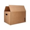 Caja para embalar q-connect americana con fondo automaticoy asas carton canal simple 5 mm color kraft 425x300x200 mm