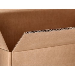 Caja para embalar q-connect americana con fondo automaticoy asas carton canal simple 5 mm color kraft 425x300x200 mm