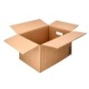 Caja para embalar q-connect americana con fondo automaticoy asas carton canal simple 5 mm color kraft 425x300x200 mm