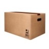 Caja para embalar q-connect americana con fondo automaticoy asas carton canal simple 5 mm color kraft 425x300x200 mm