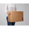 Caja para embalar q-connect americana con fondo automaticoy asas carton canal simple 5 mm color kraft 425x300x200 mm