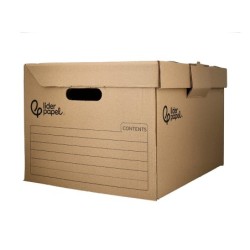 Cajon contenedor liderpapel carton manual para 3 cajas archivo def. folio / 3 archivadores a-z 387x333x260mm