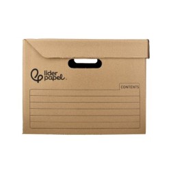 Cajon contenedor liderpapel carton manual para 3 cajas archivo def. folio / 3 archivadores a-z 387x333x260mm