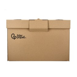 Cajon contenedor liderpapel carton manual para 3 cajas archivo def. folio / 3 archivadores a-z 387x333x260mm