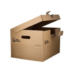 Cajon contenedor liderpapel carton manual para 3 cajas archivo def. folio / 3 archivadores a-z 387x333x260mm