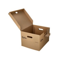 Cajon contenedor liderpapel carton manual para 3 cajas archivo def. folio / 3 archivadores a-z 387x333x260mm