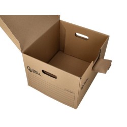 Cajon contenedor liderpapel carton manual para 3 cajas archivo def. folio / 3 archivadores a-z 387x333x260mm