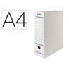 Caja archivo definitivo automatica liderpapel din a4 carton reciclado 325g/m2 lomo 100 mm blanco 360x100x255mm