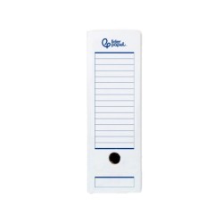 Caja archivo definitivo automatica liderpapel din a4 carton reciclado 325g/m2 lomo 100 mm blanco 360x100x255mm