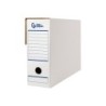 Caja archivo definitivo automatica liderpapel din a4 carton reciclado 325g/m2 lomo 100 mm blanco 360x100x255mm