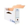 Caja archivo definitivo automatica liderpapel din a4 carton reciclado 325g/m2 lomo 100 mm blanco 360x100x255mm