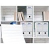 Caja archivo definitivo automatica liderpapel din a4 carton reciclado 325g/m2 lomo 100 mm blanco 360x100x255mm
