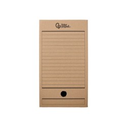 Caja archivo definitivo liderpapel folio doble ancho carton reciclado 400g/m2 lomo 200 mm kraft 367x200x251 mm