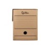 Caja archivo definitivo liderpapel folio doble ancho carton reciclado 400g/m2 lomo 200 mm kraft 367x200x251 mm