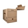 Caja archivo definitivo liderpapel folio doble ancho carton reciclado 400g/m2 lomo 200 mm kraft 367x200x251 mm