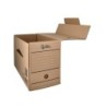 Caja archivo definitivo liderpapel folio doble ancho carton reciclado 400g/m2 lomo 200 mm kraft 367x200x251 mm
