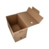 Caja archivo definitivo liderpapel folio doble ancho carton reciclado 400g/m2 lomo 200 mm kraft 367x200x251 mm