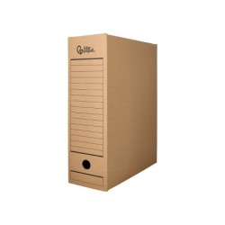 Caja archivo definitivo liderpapel folio prolongado carton reciclado 325g/m2 lomo 116 mm kraft 388x116x275 mm
