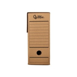 Caja archivo definitivo liderpapel folio prolongado carton reciclado 325g/m2 lomo 116 mm kraft 388x116x275 mm