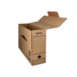 Caja archivo definitivo liderpapel folio prolongado carton reciclado 325g/m2 lomo 116 mm kraft 388x116x275 mm