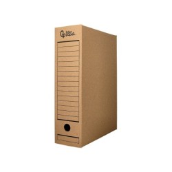 Caja archivo definitivo liderpapel folio carton reciclado 325g/m2 lomo 100 mm kraft 365x100x251 mm