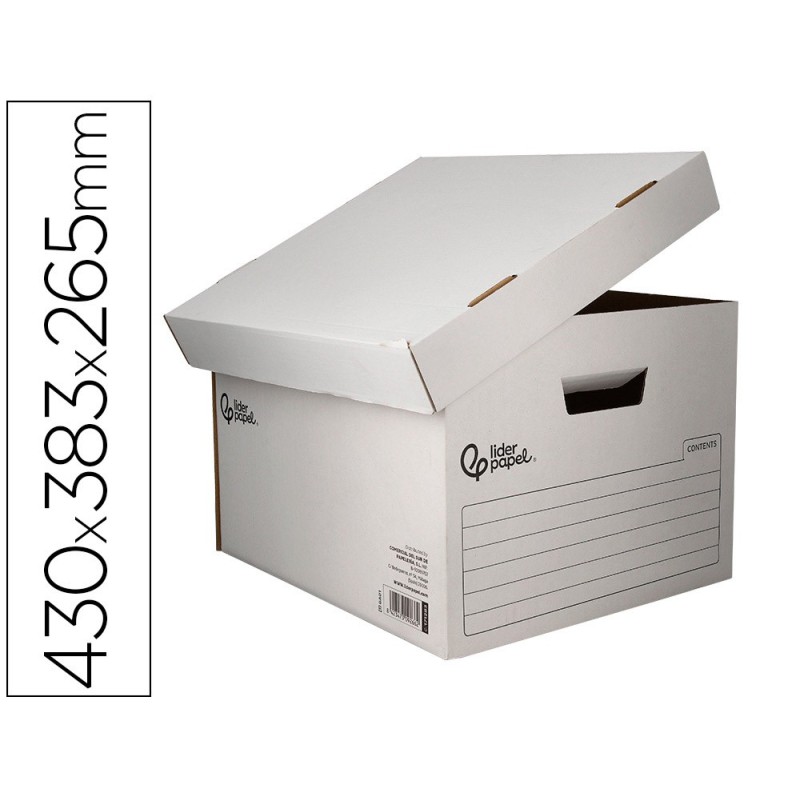 Cajon contenedor liderpapel carton automatico para 4 cajasarchivo def. folio / 5 archivadores a-z 430x383x265mm Cajon contenedor liderpapel carton automatico para 4 cajasarchivo def. folio / 5 archivadores a-z 430x383x265mm