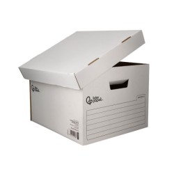 Cajon contenedor liderpapel carton automatico para 4 cajasarchivo def. folio / 5 archivadores a-z 430x383x265mm